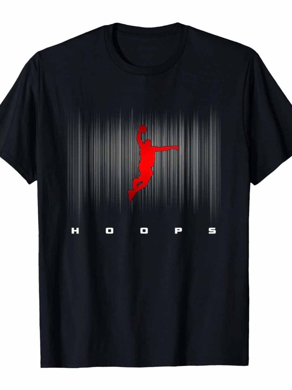 Jordan Men's Black T-Shirt with Red Jumpman Hoops Graphic